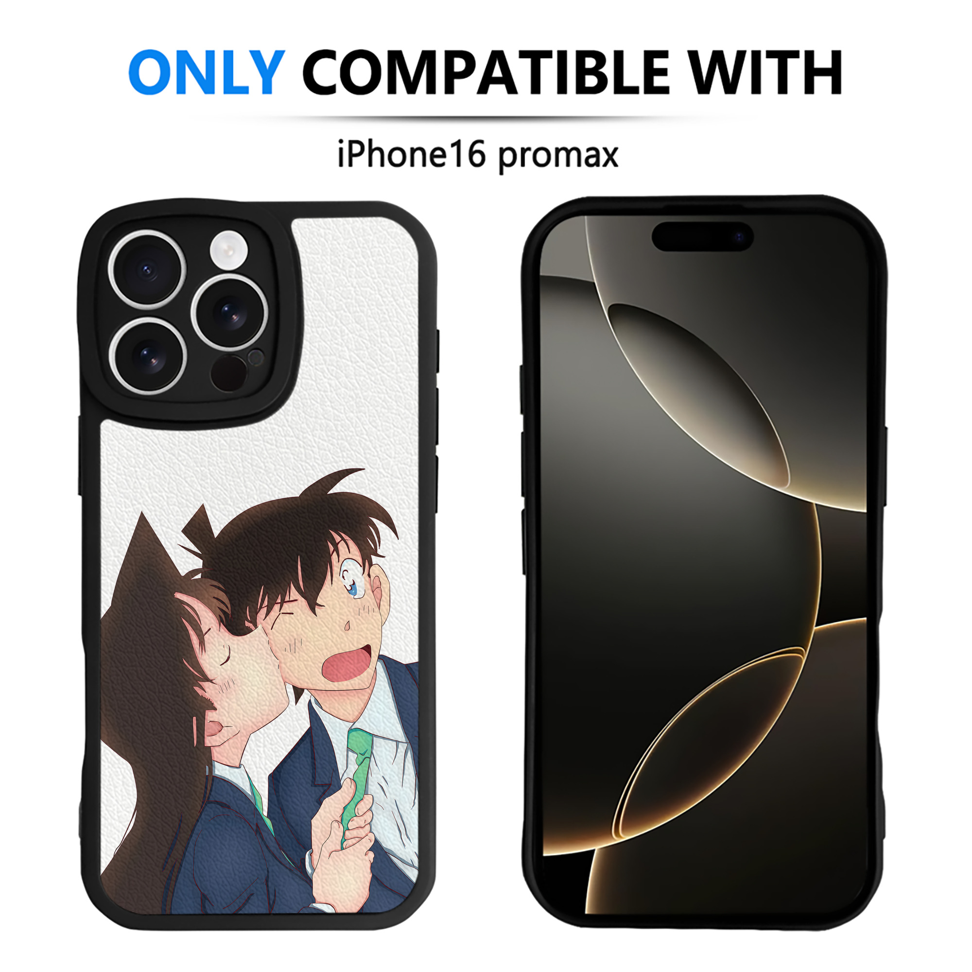 （画像用） 名探偵コナン Detective Conan 【iPhone 16シリーズ対応】シリコンスマホケース（レザー調） 材質：シリコン